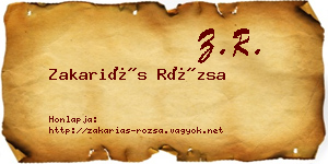 Zakariás Rózsa névjegykártya